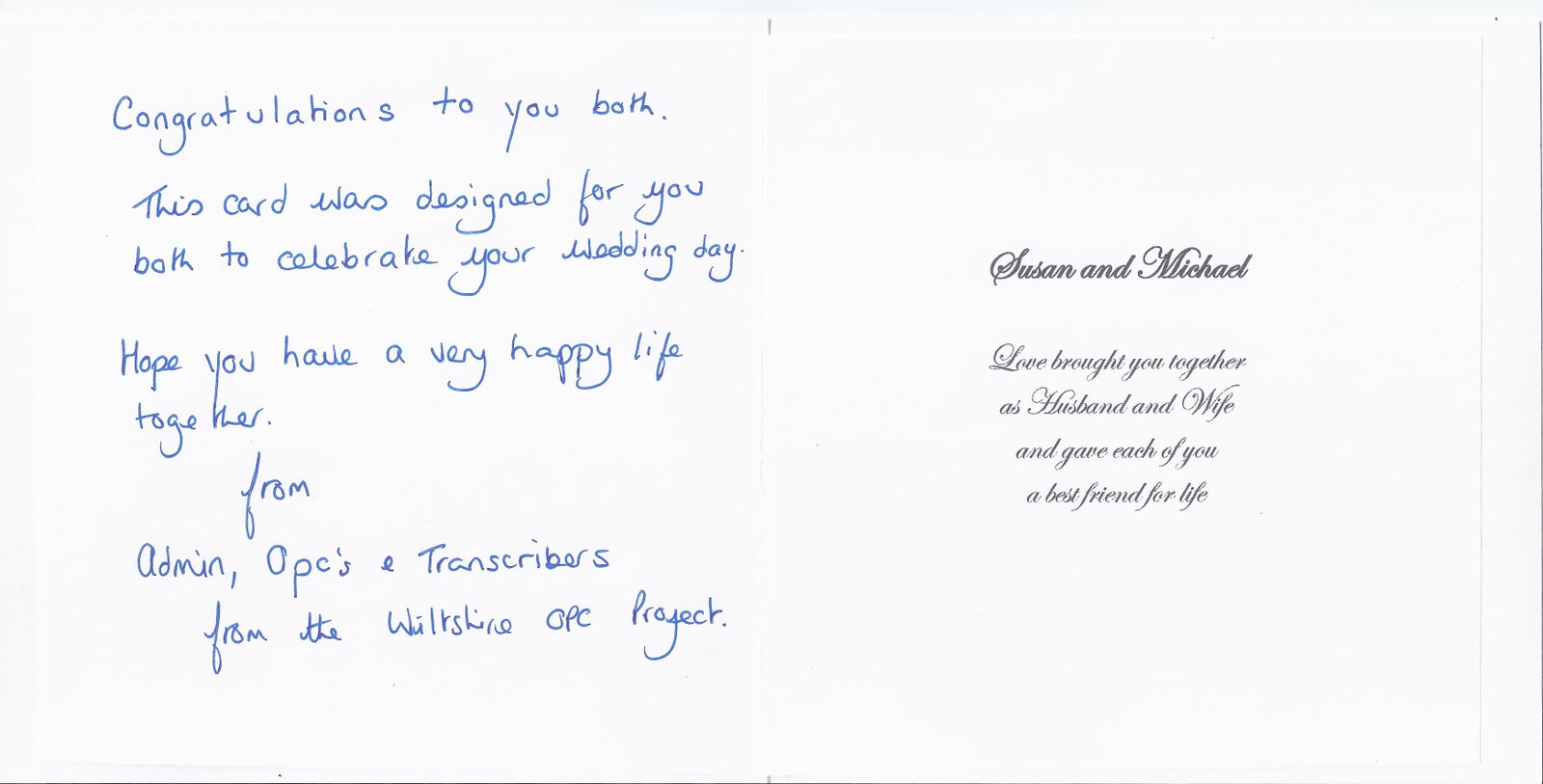 Wedding Card Verse and Signature